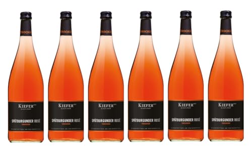 6x 1,0l - 2022er - Friedrich Kiefer - Spätburgunder Rosé - LITER - Qualitätswein Pfalz - Deutschland - Rosé-Wein trocken von Friedrich Kiefer