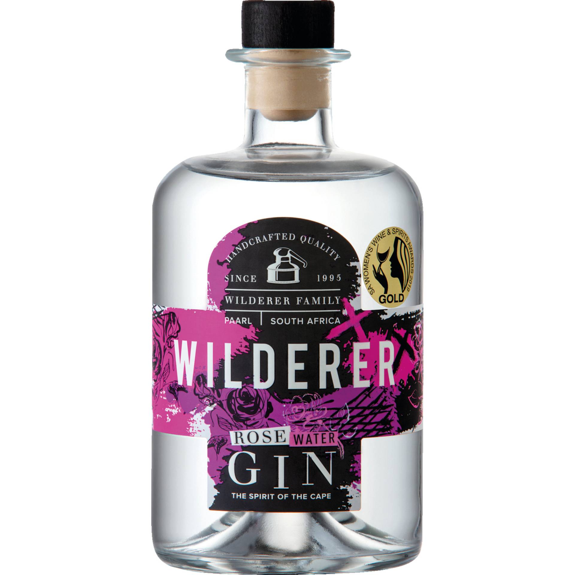 Wilderer Rose Water Gin, 0,5L, 43% vol., Spirituosen von Friedrich Klocke GmbH & Co KG - (D) 32457 Porta Westfalica