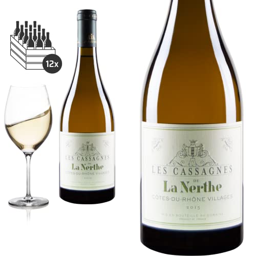 12er Karton 2015 Côtes du Rhône blanc les Cassagnes von la Nerthe - Weißwein von Friedrich Kroté