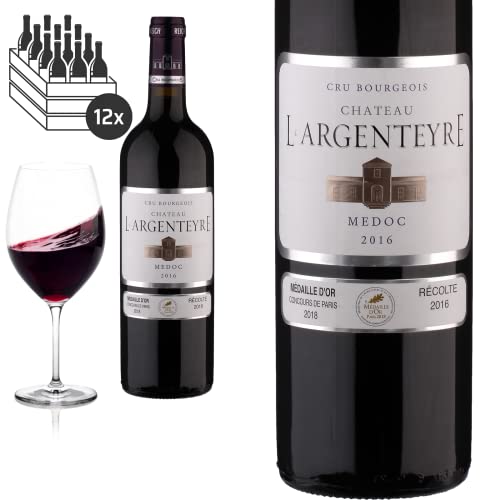 12er Karton 2016 Médoc Cru Bourgeois von Château L'Argenteyre - Rotwein von Baron-Fuente