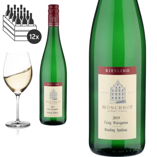 12er Karton 2019 Ürzig Würzgarten Riesling Spätlese von Weingut Mönchhof Ürzig - Weißwein von Friedrich Kroté