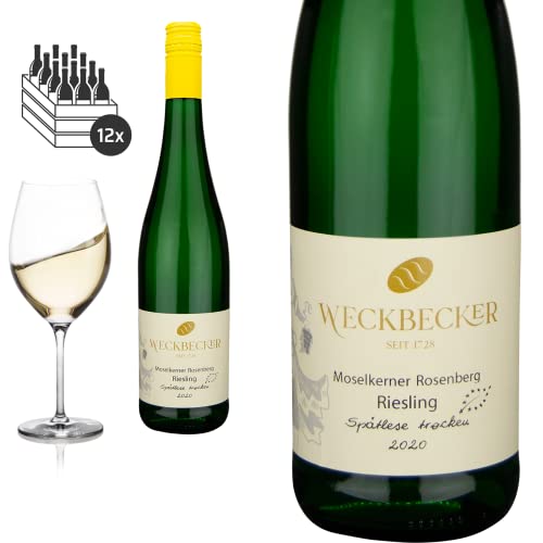 12er Karton 2020 Bio Riesling Mosel Spätlese trocken von Weingut Weckbecker - Weißwein von Baron-Fuente