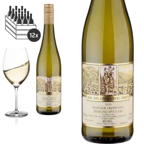 12er Karton 2020 Erdener Treppchen Riesling Spätlese von Weingut Joh.Jos. Christoffel - Weißwein von Friedrich Kroté