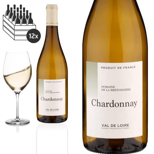 12er Karton 2021 Chardonnay Val de Loire trocken von Domaine de la Bretonnière - Weißwein von Friedrich Kroté