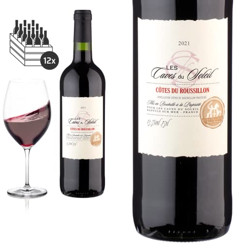 12er Karton 2021 Côtes du Roussillon rouge Les Caves du Soleil - Terres des Templiers - Rotwein von Baron-Fuente