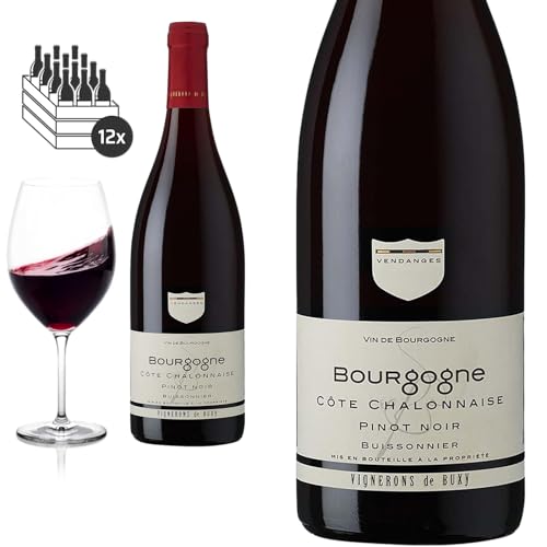 12er Karton 2022 Bourgogne Pinot Noir Côte Chalonnaise Vignerons de Buxy - Rotwein von Friedrich Kroté