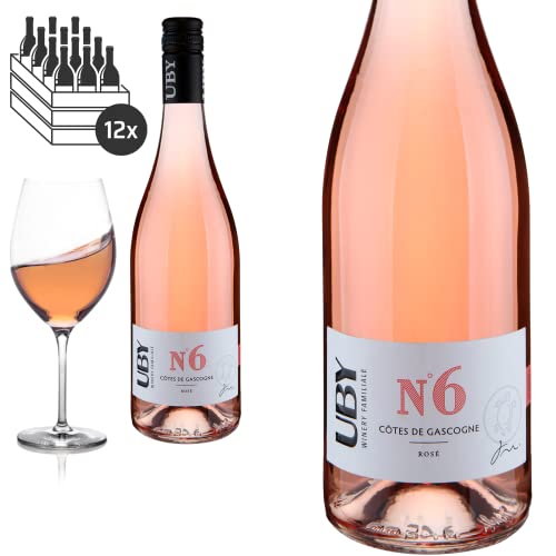 12er Karton 2022 Uby N°6 Rosé Côtes de Gascogne von Domaine d'Uby - Roséwein von Baron-Fuente