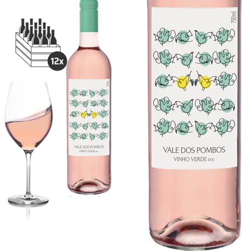 12er Karton 2022 Vinho Verde Rosado Vale dos Pombos von Quinta da Lixa - Roséwein 12er Karton 2022 Vinho Verde Rosado Vale dos Pombos von Quinta da Lixa - Roséwein von Baron-Fuente