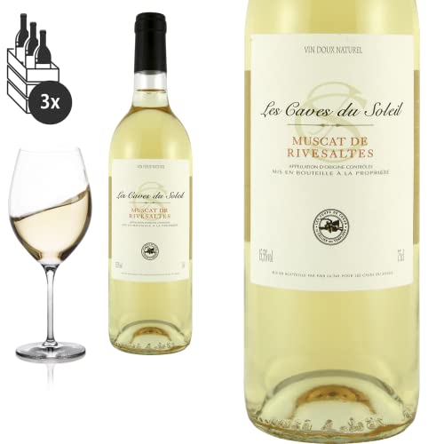 3er Karton Muscat de Rivesaltes Les Caves du Soleil von Terres des Templiers - Weißwein von Baron-Fuente
