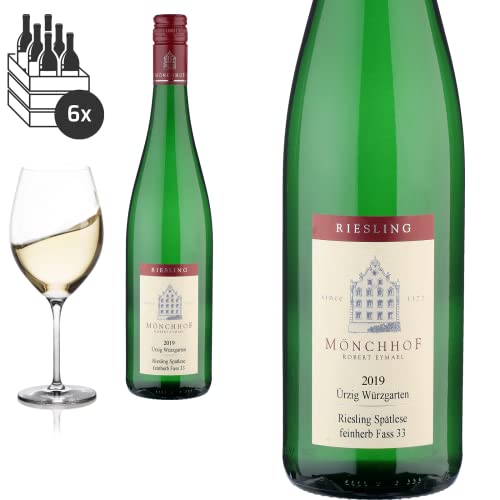 6er Karton 2019 Ürzig Würzgarten Riesling Spätlese feinherb Fass 33 Weingut Mönchhof - Weißwein von Friedrich Kroté