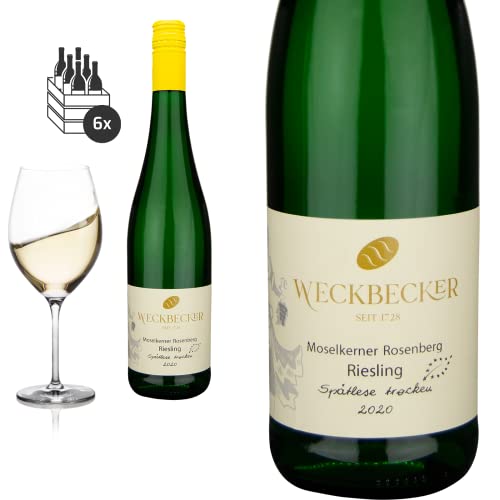 6er Karton 2020 Bio Riesling Mosel Spätlese trocken von Weingut Weckbecker - Weißwein von Friedrich Kroté