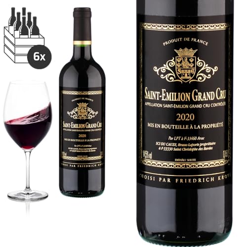 6er Karton 2020 Saint Emilion Grand Cru Etiquette noir - Rotwein von Friedrich Kroté