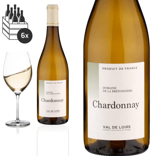 6er Karton 2021 Chardonnay Val de Loire trocken von Domaine de la Bretonnière - Weißwein von Friedrich Kroté