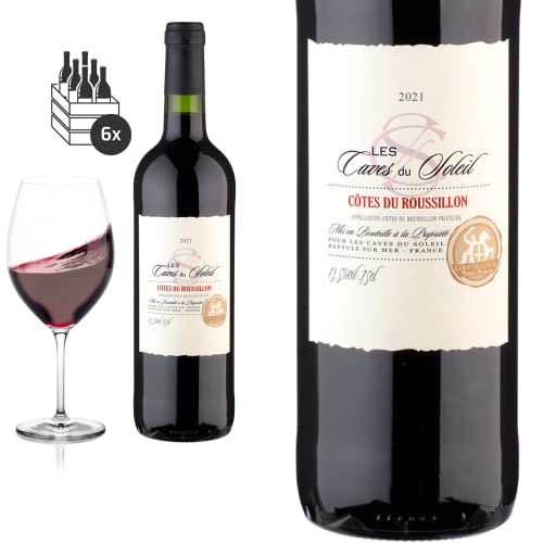 6er Karton 2021 Côtes du Roussillon rouge Les Caves du Soleil - Terres des Templiers - Rotwein von Baron-Fuente