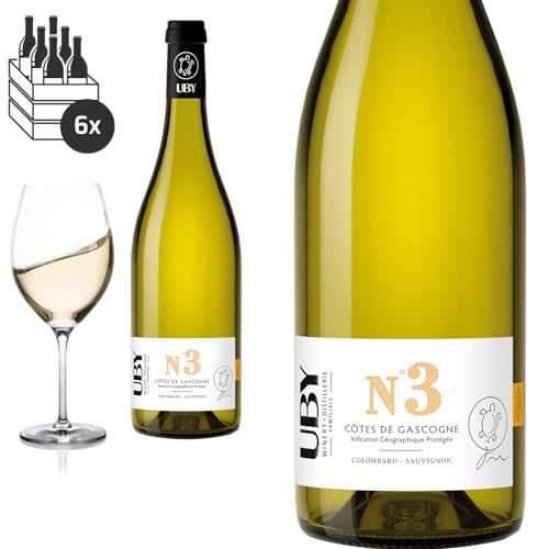 6er Karton 2022 Uby N° 3 Colombard - Sauvignon von Domaine d'Uby - Weißwein von Baron-Fuente
