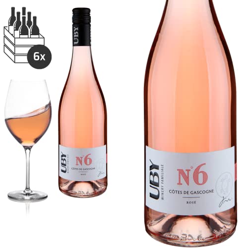 6er Karton 2022 Uby N°6 Rosé Côtes de Gascogne von Domaine d'Uby - Roséwein von Friedrich Kroté