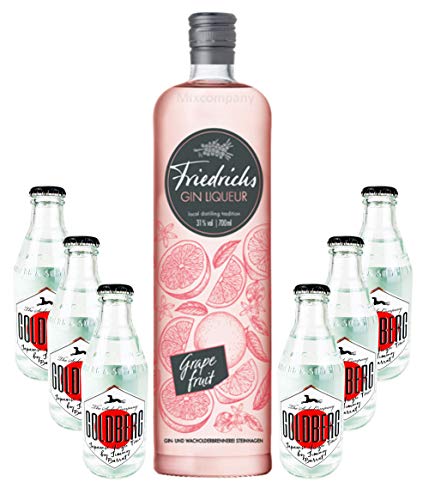 Friedrichs Gin Liqueur Grapefruit 0,7l 700ml (31% Vol) + 6x Goldberg Japanese Yuzu Tonic 0,2l MEHRWEG inkl. Pfand Gin Tonic Bar- [Enthält Sulfite] von Friedrichs-Friedrichs