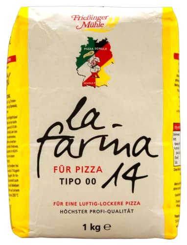 Frießinger Mühle la farina 14 Pizzamehl Typ 00, 10er Pack (10 x 1 kg) von Frießinger Mühle