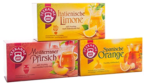 Teekanne Ländertee-Set 3 Sorten, Italienische Limone, Spanische Orange, Mediterraner Pfirsisch, 150 g von Teekanne