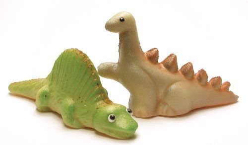 Marzipan Dinosaurier, grün + grau - 2 x 60 g von Frischmann