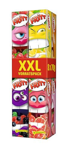 FRITT Frucht XXL 560g, Kaubonbon-Streifen mit Vitamin C, in 7 leckeren & fruchtigen Geschmacksrichtungen von Fritt