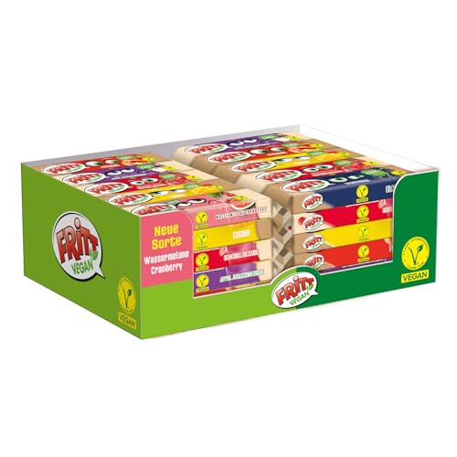 FRITT Vegan 50 x 56g, 100% Vegane Kaubonbons mit Vitamin C in 6 verschiedenen Sorten, vegane Süßigkeiten ohne Gelantine, mit neuer Sorte FRITT Vegan 50 x 56g, 100% Vegane Kaubonbons mit Vitamin C in 6 verschiedenen Sorten, vegane Süßigkeiten ohne Gelantine, mit neuer Sorte von Fritt