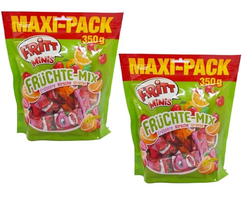 Fritt Minis Früchte-Mix Maxi-Pack Erdbeere | Kirsche | Orange 2 x 350g von Fritt