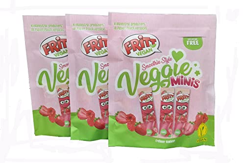 Fritt Veggie Smoothie Style Minis Erdbeer & Himbeer 3 x 135g von Fritt