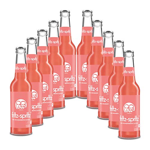 fritz-spritz Bio-Rhabarberschorle 10 Flaschen je 0,33l incl Mehrweg Pfand von Fritz Cola