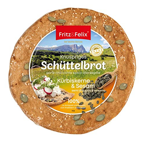 Kürbiskerne & Sesam Schüttelbrot Karton 20 x 150 gr. - Fritz & Felix von Fritz & Felix