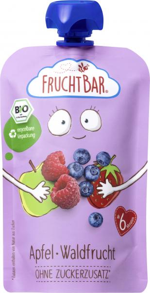 FruchtBar Bio Fruchtpüree Apfel-Waldfrucht von FruchtBar