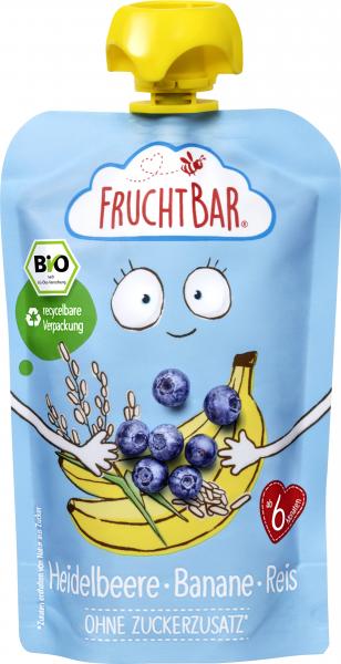 FruchtBar Bio Fruchtpüree Heidelbeere-Banane-Reis von FruchtBar