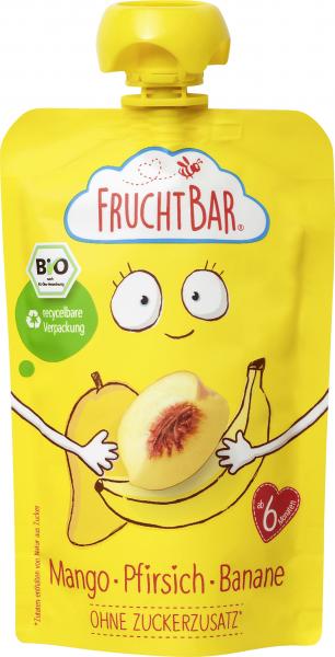 FruchtBar Bio Fruchtpüree Mango-Pfirsich-Banane von FruchtBar