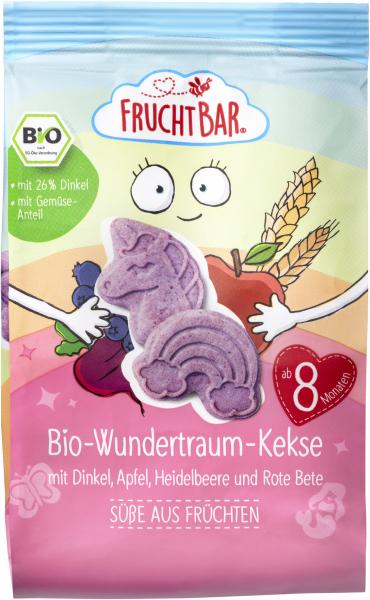 FruchtBar Bio Wundertraum Kekse Dinkel, Apfel und Heidelbeere von FruchtBar