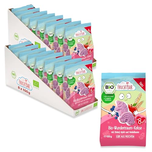 FruchtBar Bio Wundertraum Kekse mit Dinkel, Apfel und Heidelbeere, 16er Vorratsset zuckerfreier Kinder-Snack, für Babys ab 8 Monaten & Kinder, 16x100g FruchtBar Bio Wundertraum Kekse mit Dinkel, Apfel und Heidelbeere, 16er Vorratsset zuckerfreier Kinder-Snack, für Babys ab 8 Monaten & Kinder, 16x100g von FruchtBar