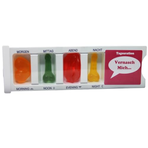 Tablettenbox Fruchtgummis Vernasch Mich gefüllt mit Gummibärchen Spaßartikel 25g Tablettenbox Fruchtgummis Vernasch Mich gefüllt mit Gummibärchen Spaßartikel 25g von Fruchtgummi Bären & Co.