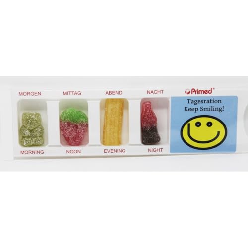 Tablettenbox Smiling gefüllt mit Fruchtgummi 25g Tablettenbox Smiling gefüllt mit Fruchtgummi 25g von Fruchtgummi Bären & Co.