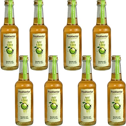 Fruchtwerker | Apfel& Essig | Mit Saft aus echten Früchten| 8er Pack | 8x 250ml Glasflasche von Fruchtwerker