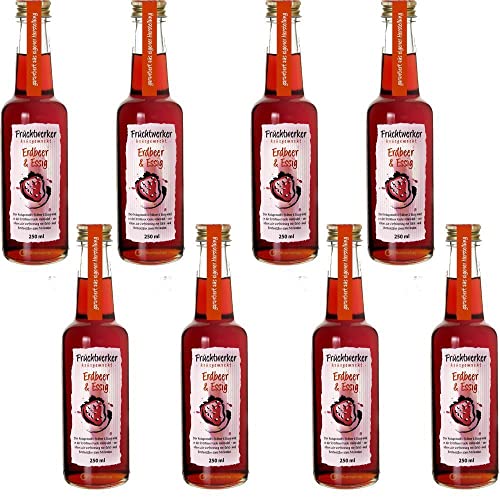Fruchtwerker | Erdbeer & Essig | Mit Saft aus echten Früchten| 8er Pack | 8x 250ml Glasflasche von Fruchtwerker