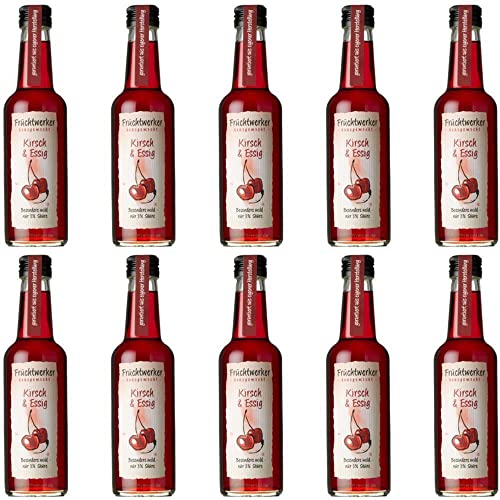Fruchtwerker | Kirsche & Essig | Mit Saft aus echten Früchten| 10er Pack | 10x 250ml Glasflasche von Fruchtwerker