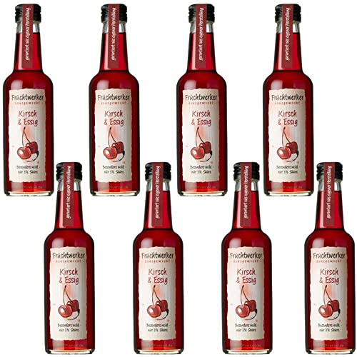 Fruchtwerker | Kirsche & Essig | Mit Saft aus echten Früchten| 8er Pack | 8x 250ml Glasflasche von Fruchtwerker