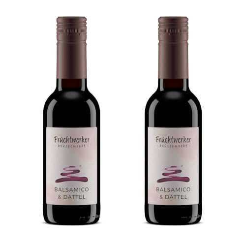 Fruchtwerker Balsamico mit Dattel 250 ml | 2er Pack – aromatischer Balsamico-Essig, perfekt für Salatdressings, Marinaden und kreative Gerichte, 100% natürliche Zutaten, ohne Zusatzstoffe von Fruchtwerker