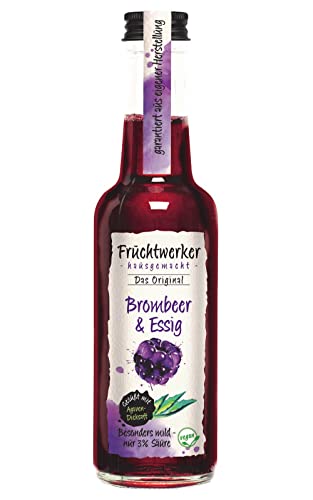 Fruchtwerker | Brombeer & Essig | Mit Saft aus echten Früchten | gesüßt mit Agavendicksaft | 250ml Glasflasche von Fruchtwerker