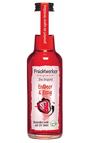 Fruchtwerker l Erdbeer & Essig | Mit Saft aus echten Früchten | 250ml Glasflasche von Fruchtwerker