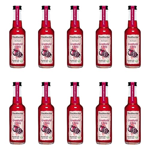 Fruchtwerker | Granatapfel & Essig | Mit Saft aus echten Früchten| 10er Pack | 10x 250ml Glasflasche von Fruchtwerker