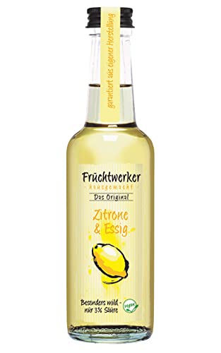 Fruchtwerker | Zitrone & Essig | Mit Saft aus echten Früchten | 250ml Glasflasche von Fruchtwerker