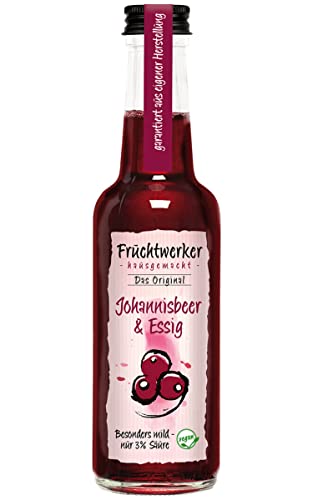 Fruchtwerker l Johannisbeer & Essig | Mit Saft aus echten Früchten | 250ml Glasflasche von Fruchtwerker