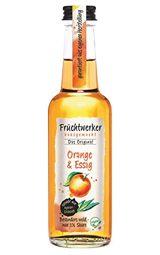 Fruchtwerker l Orange & Essig | Mit Saft aus echten Früchten | gesüßt mit Agavendicksaft | 250ml Glasflasche von Fruchtwerker