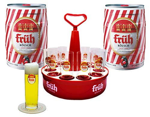 Früh Kölsch Party Set mit 2 Dosen Kölsch 5l 4,8% +Kranz + 12 Gläser 0,2l Früh Kölsch Party Set mit 2 Dosen Kölsch 5l 4,8% +Kranz + 12 Gläser 0,2l von Früh