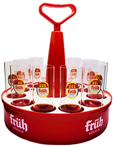 Original Kölschtablett mit 11 Stück Frühkölsch Gläser 0,2l Original Kölschtablett mit 11 Stück Frühkölsch Gläser 0,2l von Früh